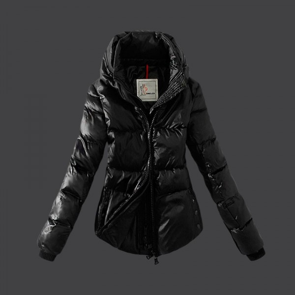 Moncler Donna Giù cappotto Nero Presa M1038